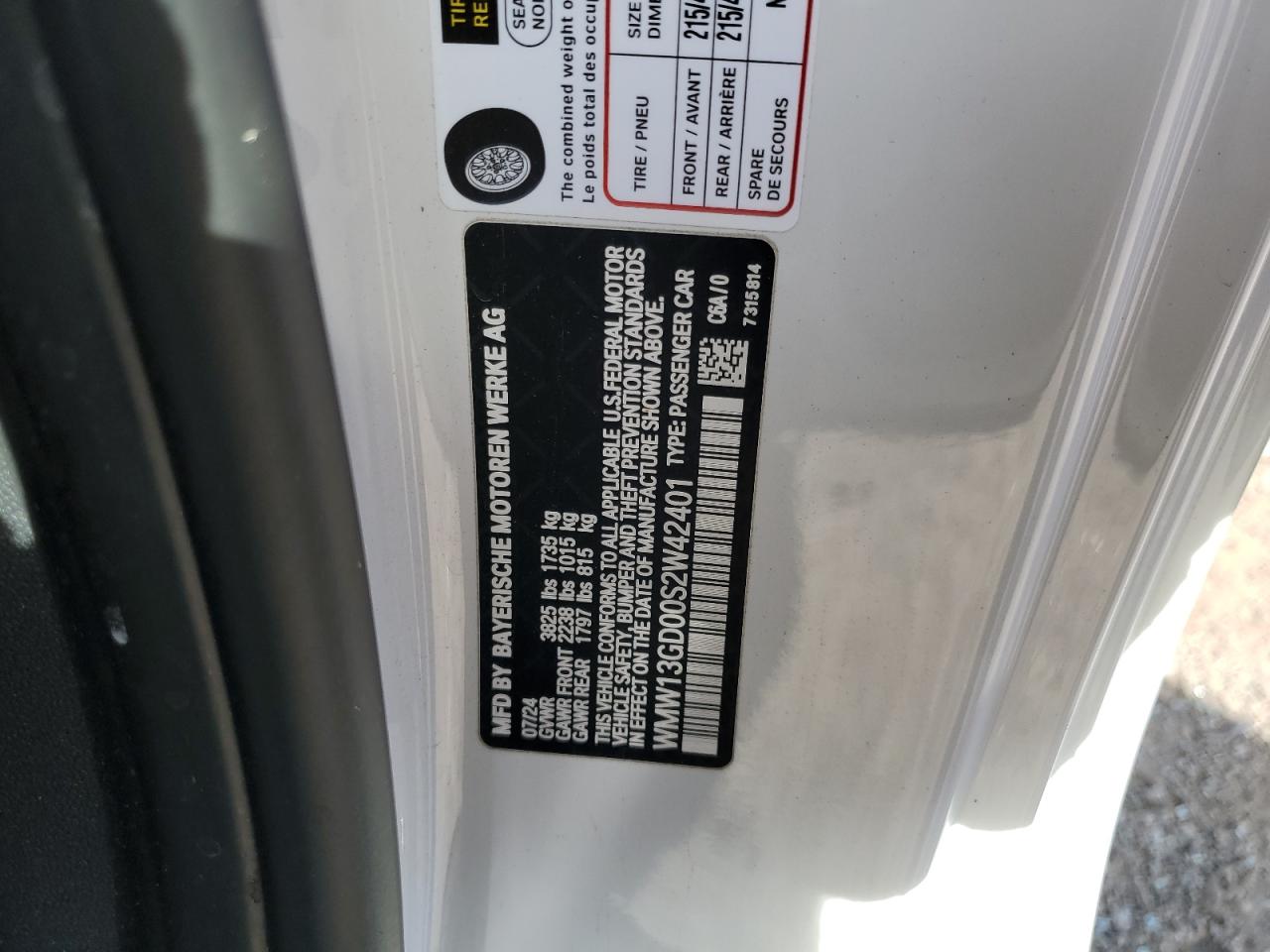 2025 Mini Cooper Base VIN: WMW13GD00S2W42401 Lot: 89697685