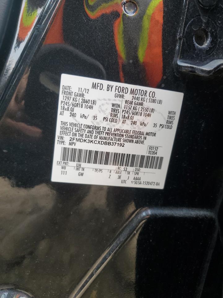 2013 Ford Edge Limited VIN: 2FMDK3KCXDBB37192 Lot: 86775215