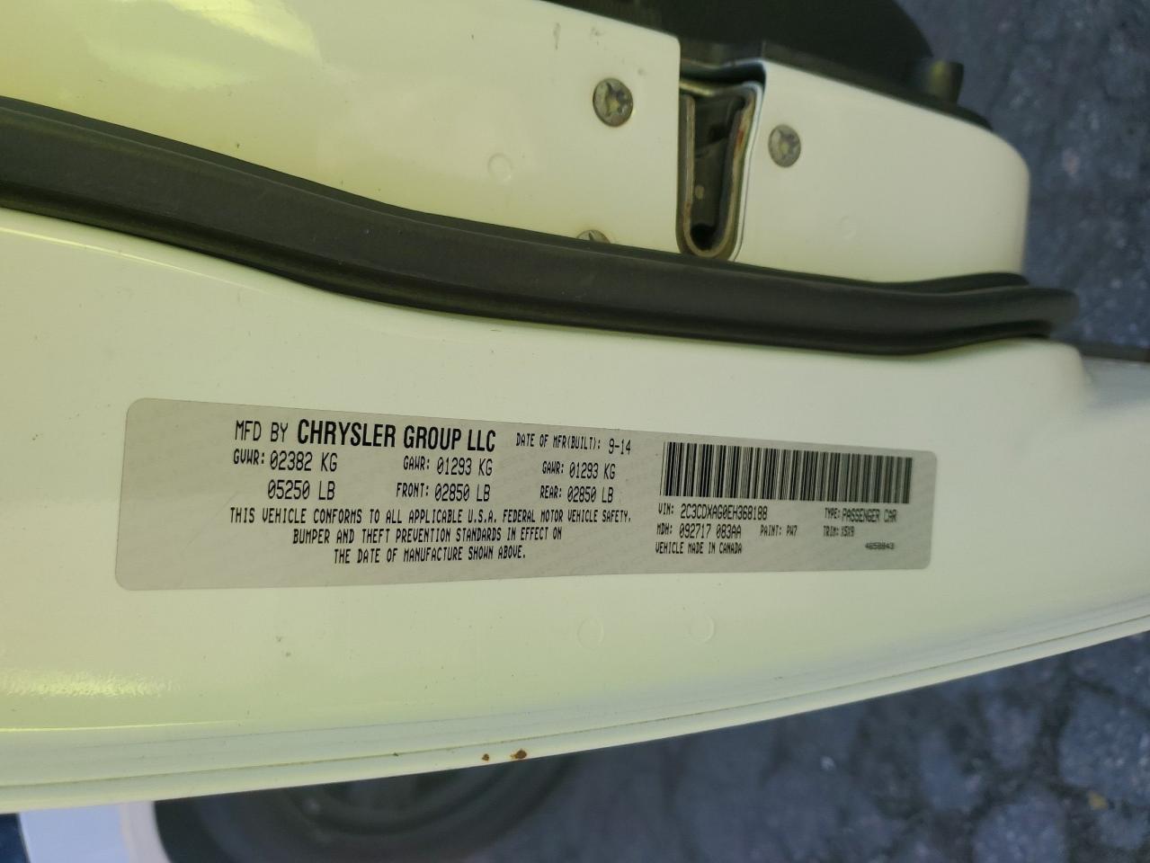 2014 Dodge Charger Police VIN: 2C3CDXAG0EH368188 Lot: 89490665