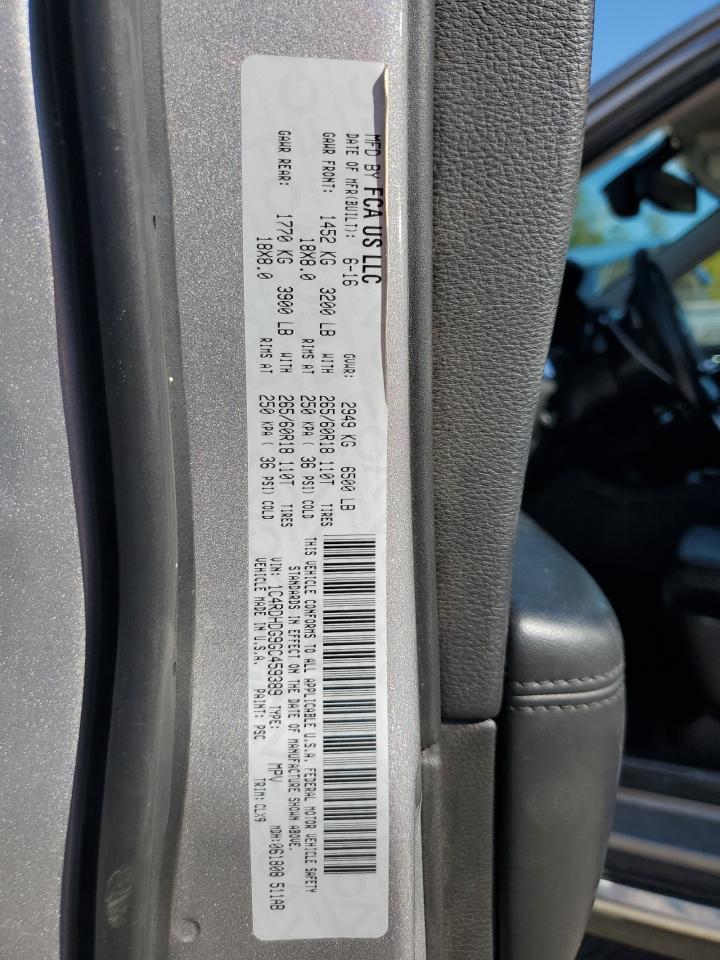 2016 Dodge Durango Limited VIN: 1C4RDHDG9GC459389 Lot: 86709415