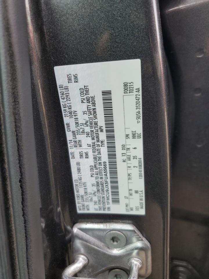 2015 Ford Escape Titanium VIN: 1FMCU9JX5FUA55669 Lot: 82478535