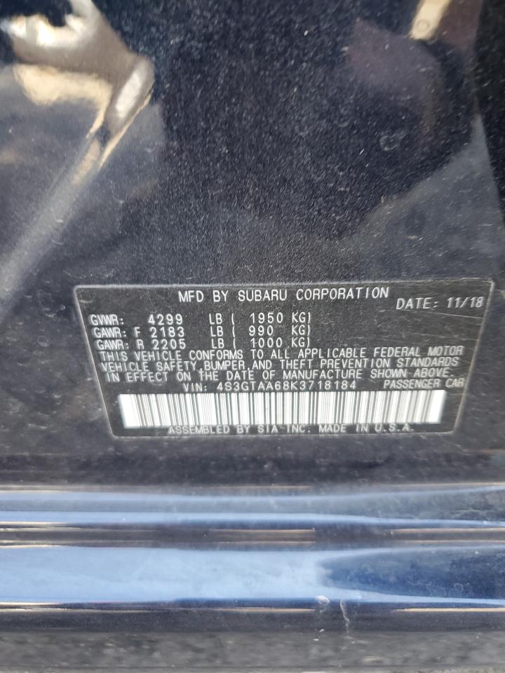 2019 Subaru Impreza VIN: 4S3GTAA68K3718184 Lot: 85075845