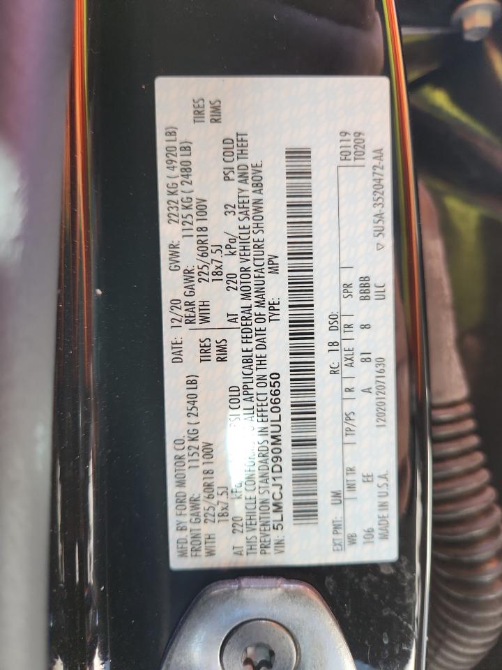 2021 Lincoln Corsair VIN: 5LMCJ1D90MUL06650 Lot: 84786115