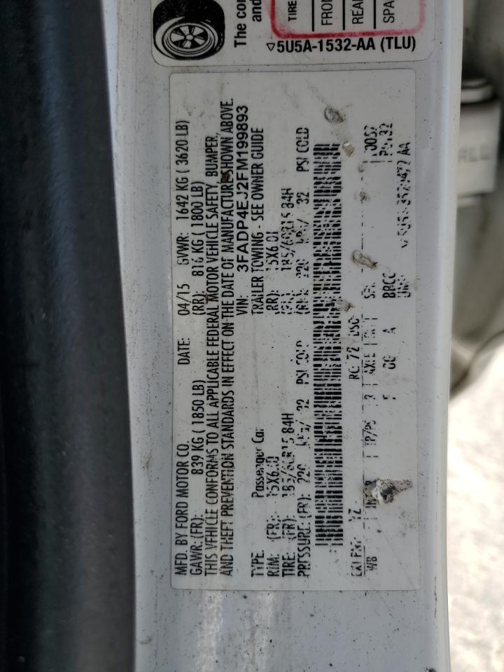 2015 Ford Fiesta Se VIN: 3FADP4EJ2FM199893 Lot: 85531235