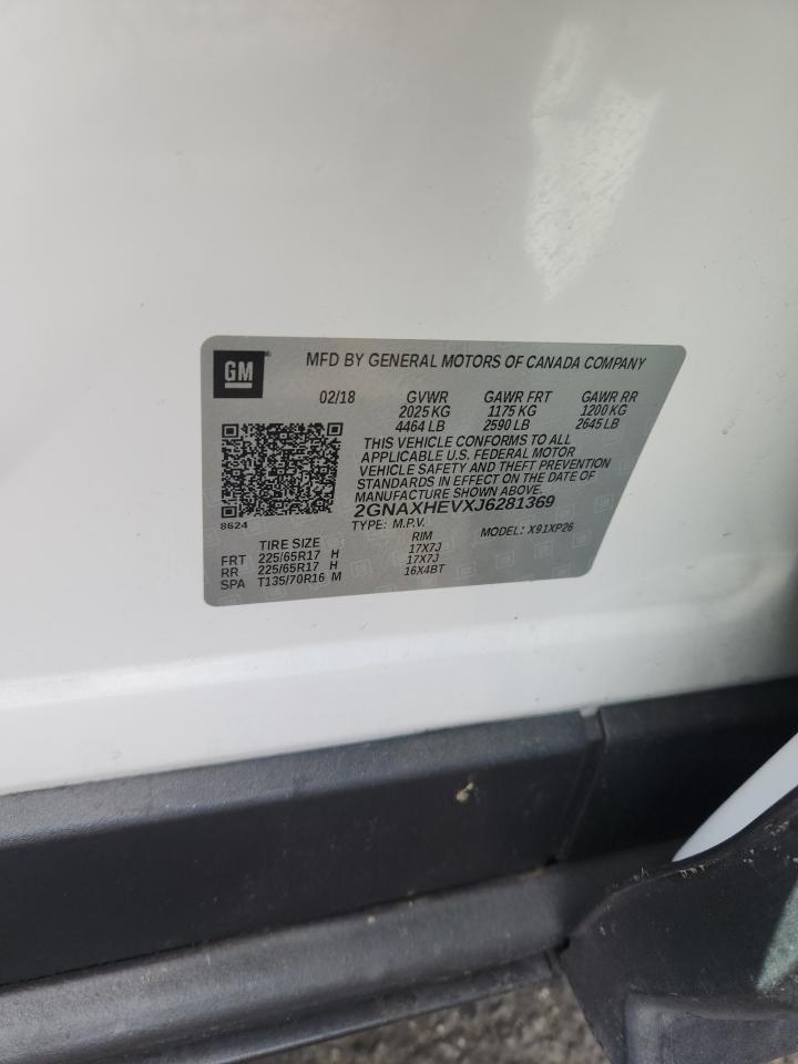 2018 Chevrolet Equinox Ls VIN: 2GNAXHEVXJ6281369 Lot: 82397065