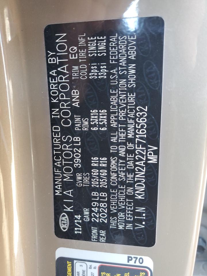 2015 Kia Soul VIN: KNDJN2A22F7165632 Lot: 85504085