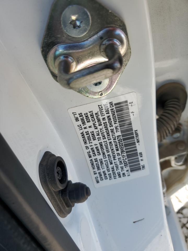 2017 Honda Civic Exl VIN: 19XFC1F78HE025579 Lot: 82459715