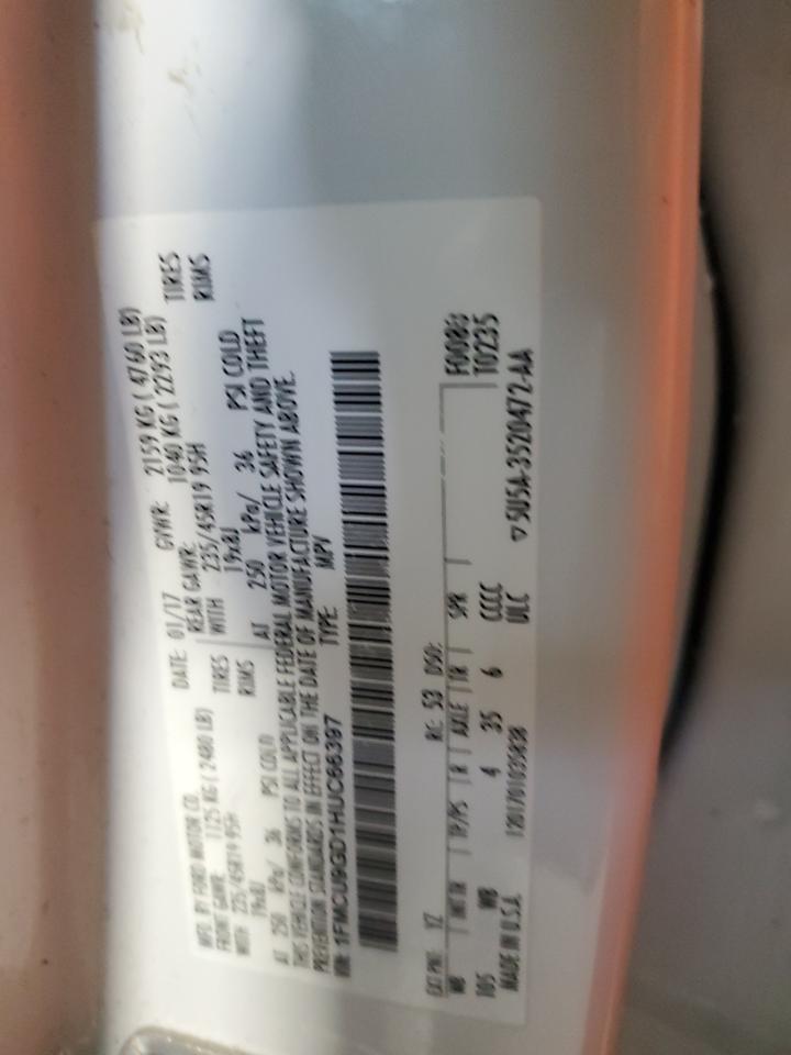 2017 Ford Escape Se VIN: 1FMCU9GD1HUC66397 Lot: 85311265