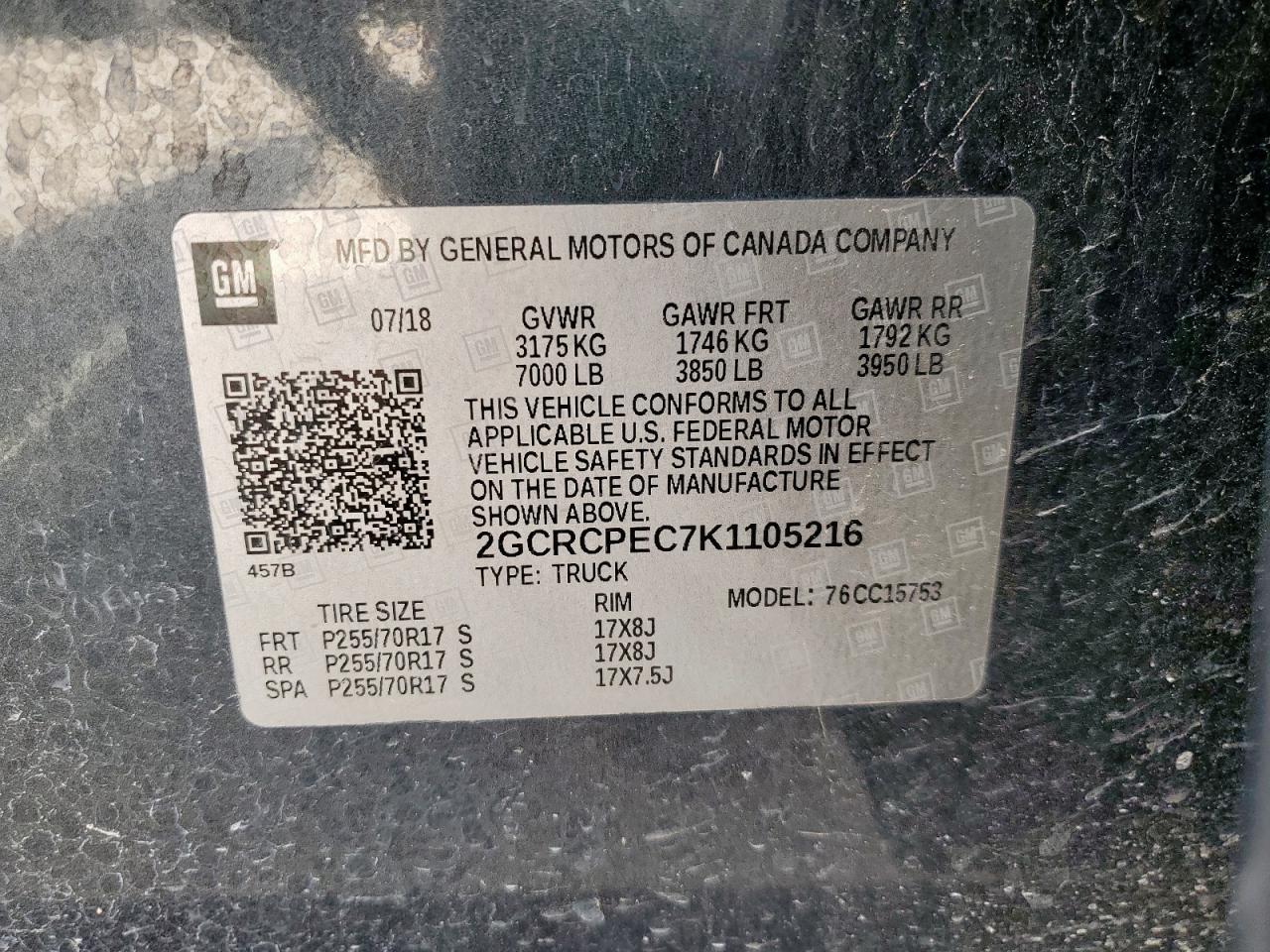 2019 Chevrolet Silverado Ld C1500 Lt VIN: 2GCRCPEC7K1105216 Lot: 85339385