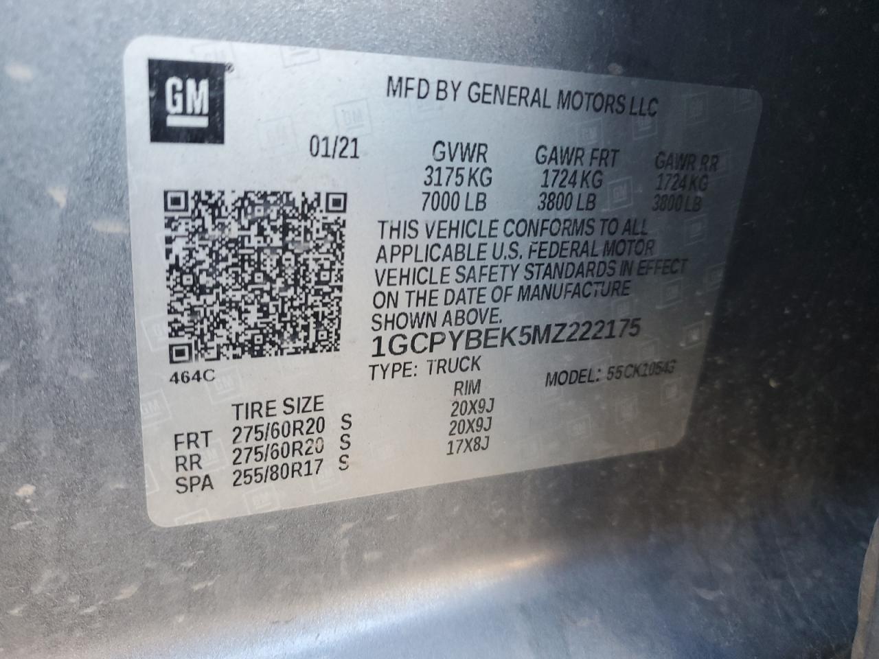 2021 Chevrolet Silverado K1500 Custom VIN: 1GCPYBEK5MZ222175 Lot: 85538925