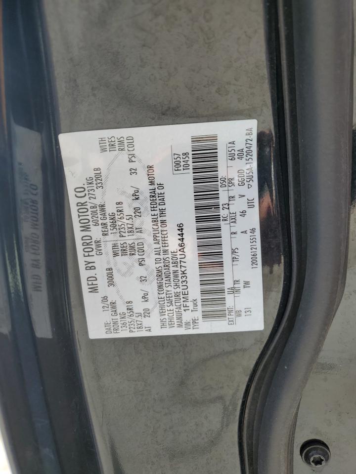 2007 Ford Explorer Sport Trac Limited VIN: 1FMEU33K77UA64446 Lot: 94113995