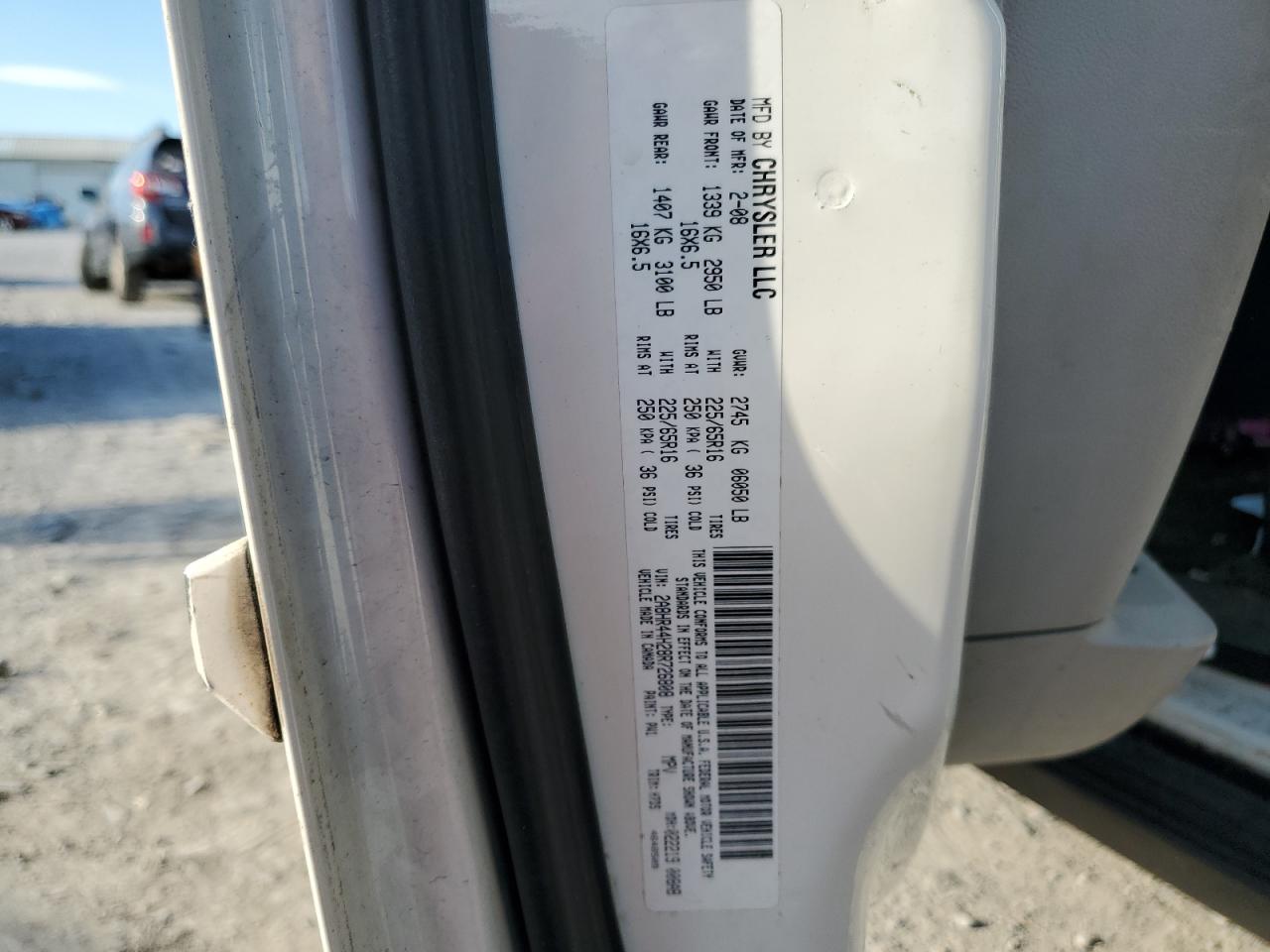 2008 Chrysler Town & Country Lx VIN: 2A8HR44H28R726808 Lot: 89849475