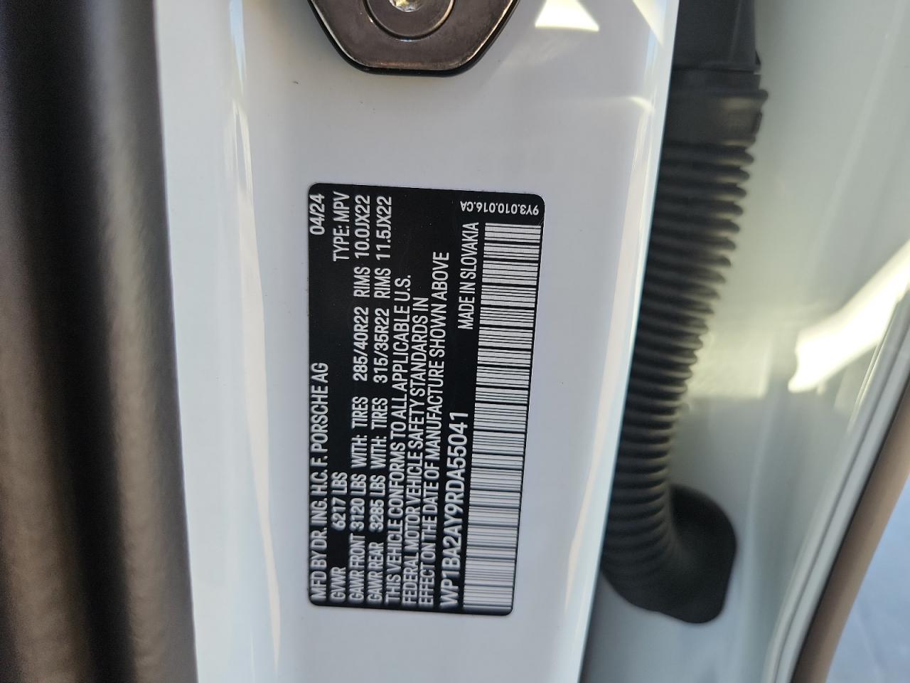 2024 Porsche Cayenne Coupe VIN: WP1BA2AY9RDA55041 Lot: 81986405