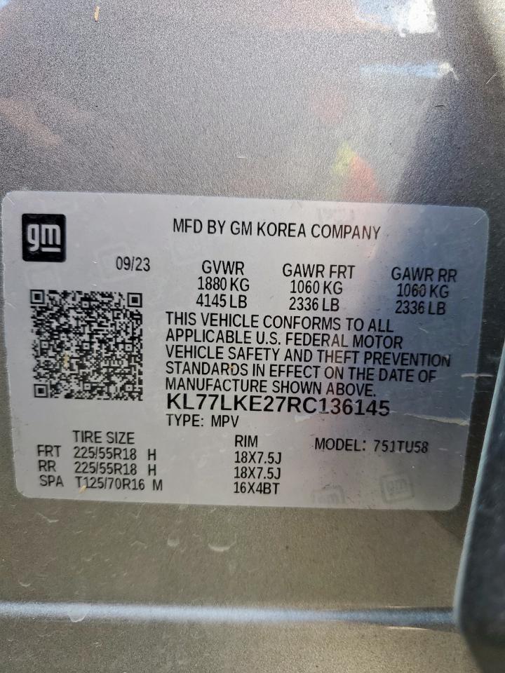 2024 Chevrolet Trax Activ VIN: KL77LKE27RC136145 Lot: 84939325