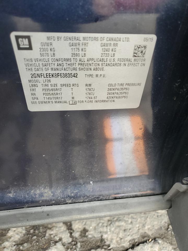 2015 Chevrolet Equinox Ls VIN: 2GNFLEEK8F6383542 Lot: 85145975