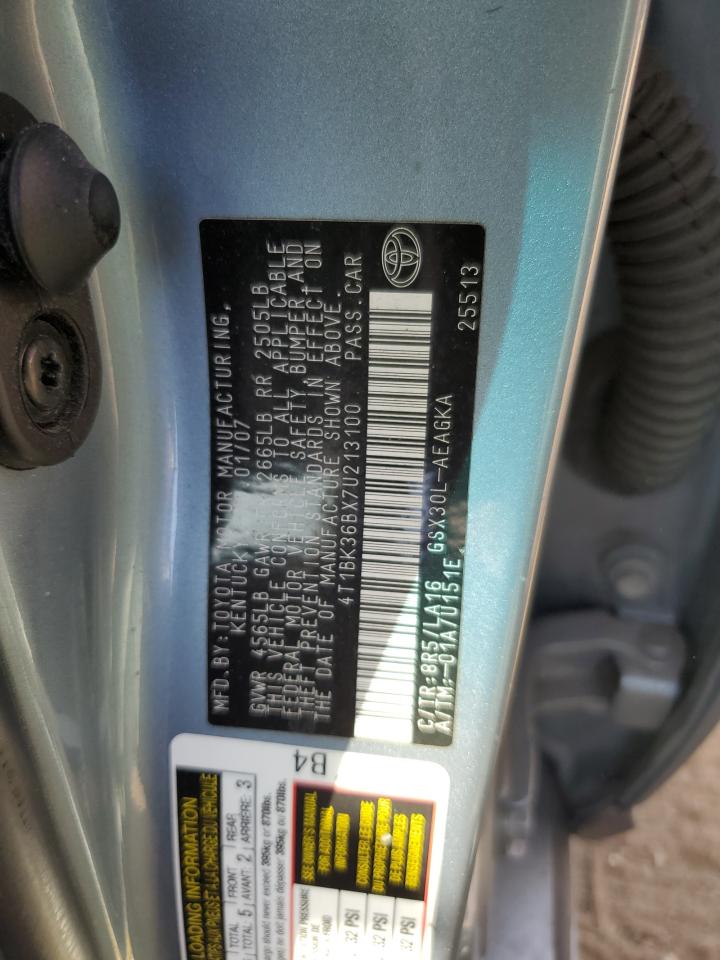 2007 Toyota Avalon Xl VIN: 4T1BK36BX7U213100 Lot: 84761385