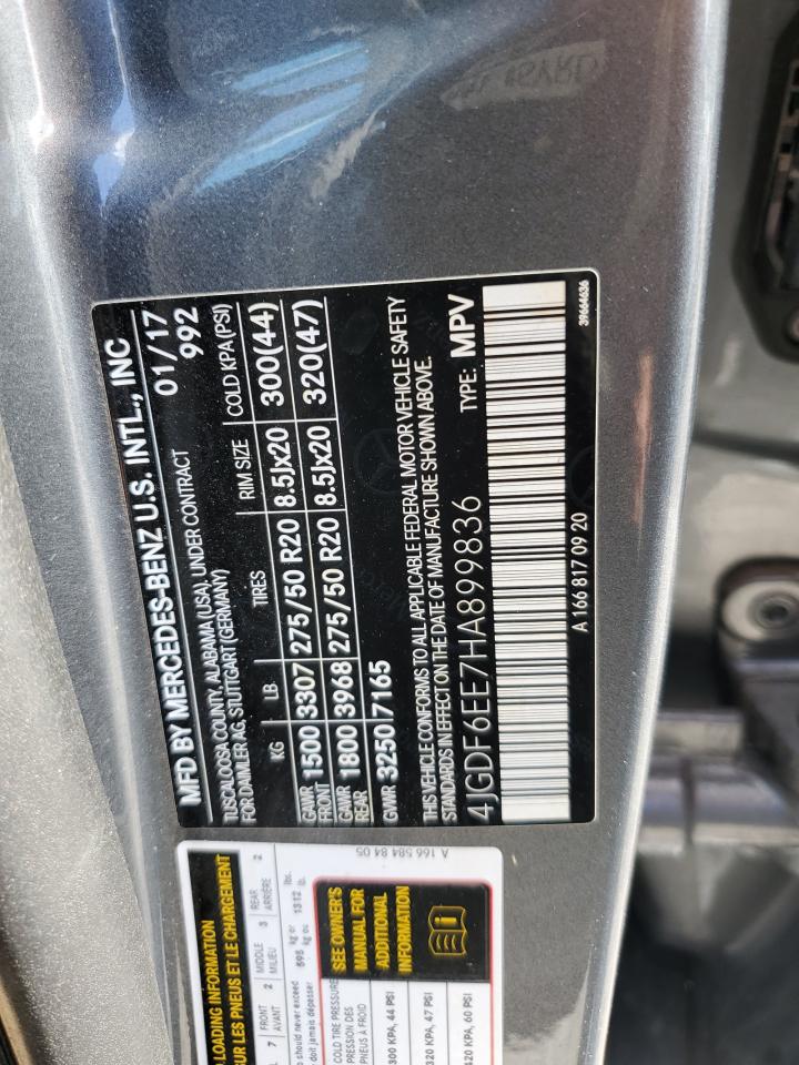 2017 Mercedes-Benz Gls 450 4Matic VIN: 4JGDF6EE7HA899836 Lot: 85368265