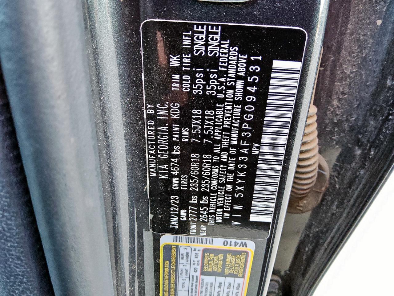 2023 Kia Sportage Ex VIN: 5XYK33AF3PG094531 Lot: 84876335