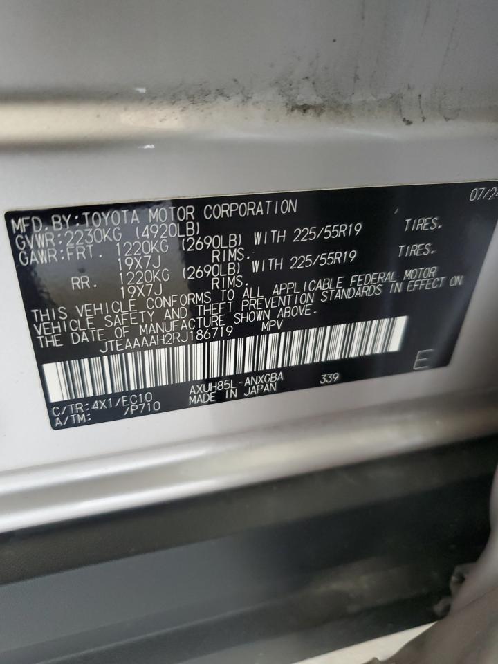 2024 Toyota Venza Le VIN: JTEAAAAH2RJ186719 Lot: 86156035