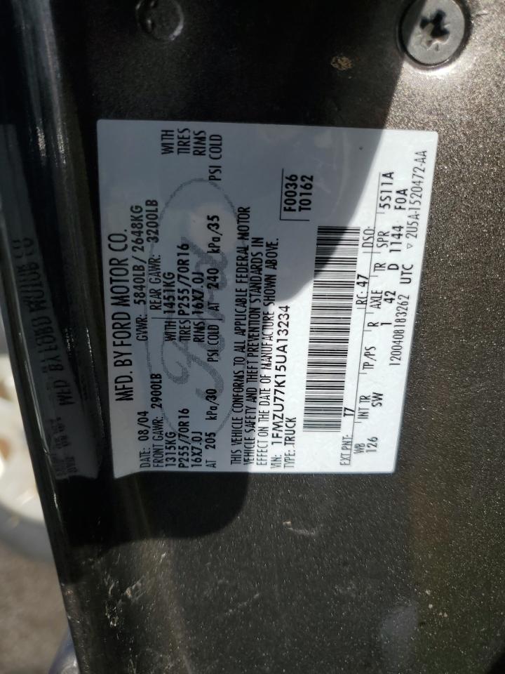 2005 Ford Explorer Sport Trac VIN: 1FMZU77K15UA13234 Lot: 90802835