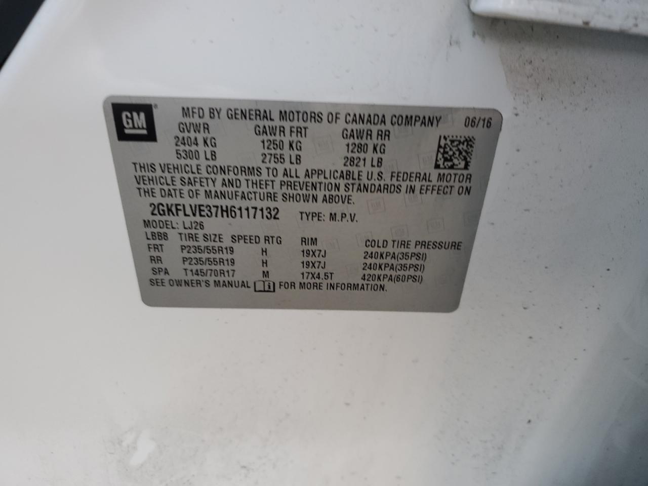 2017 GMC Terrain Denali VIN: 2GKFLVE37H6117132 Lot: 82195105