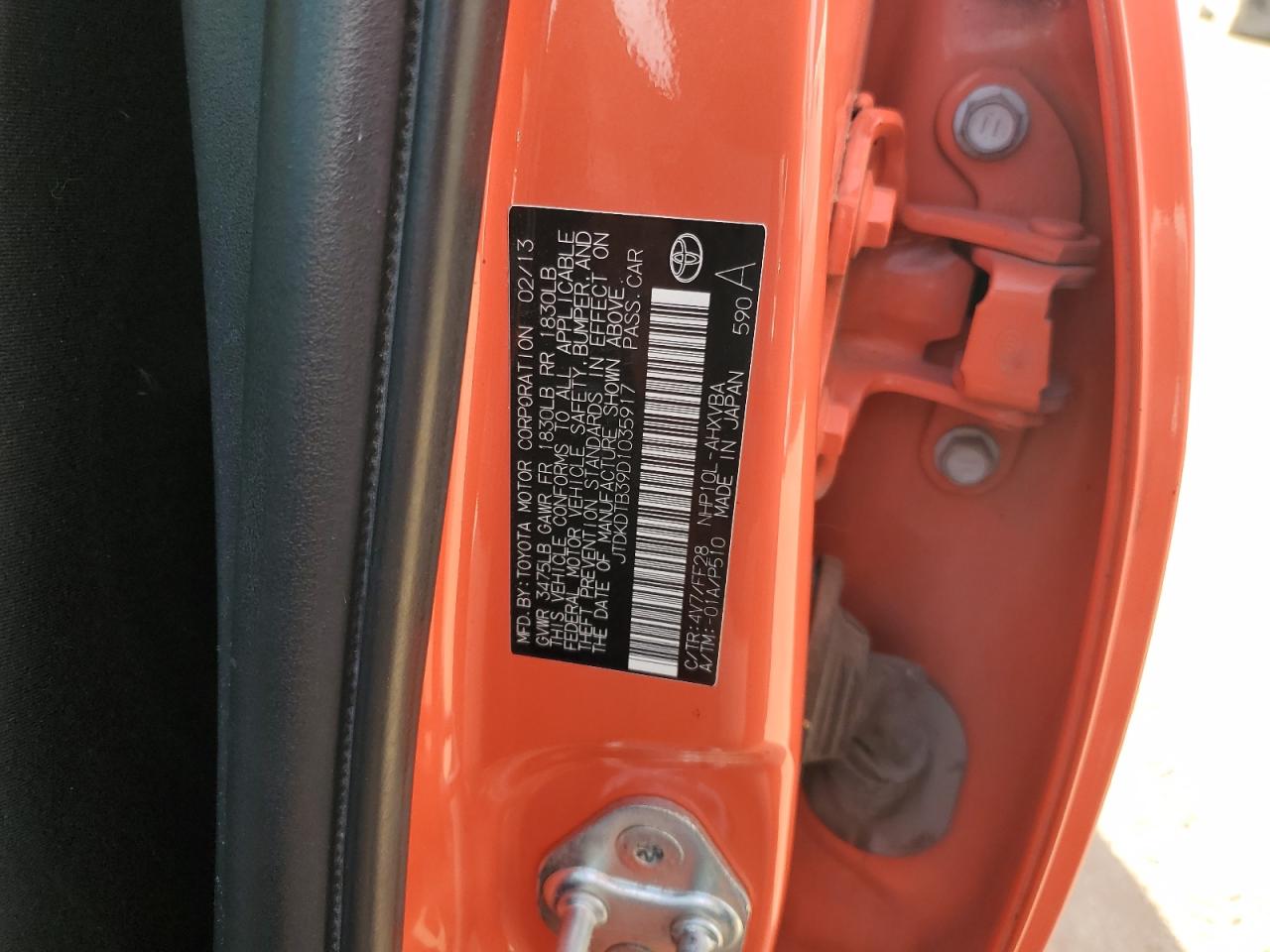 2013 Toyota Prius C VIN: JTDKDTB39D1035917 Lot: 90271445