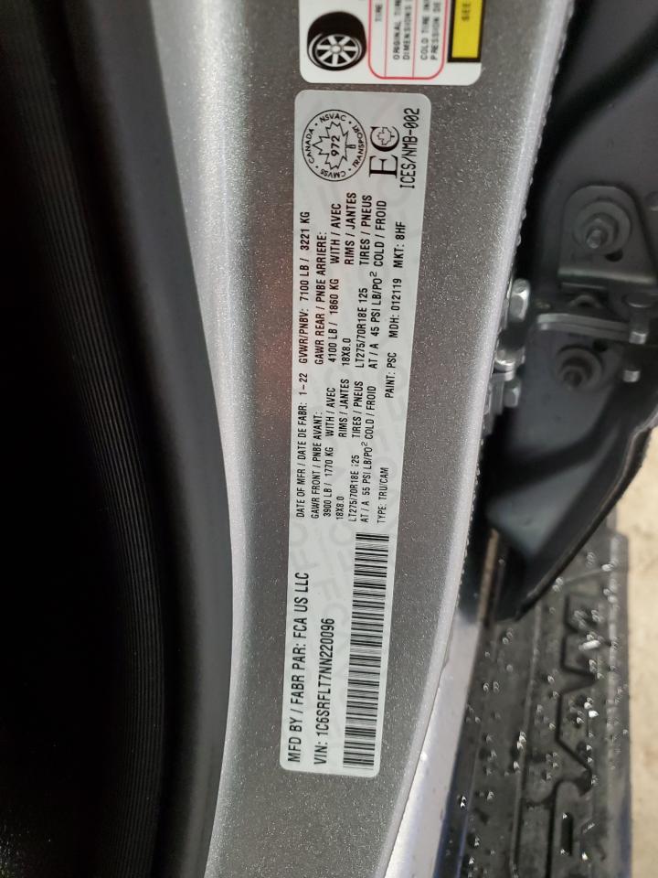 2022 Ram 1500 Rebel VIN: 1C6SRFLT7NN220096 Lot: 85579385
