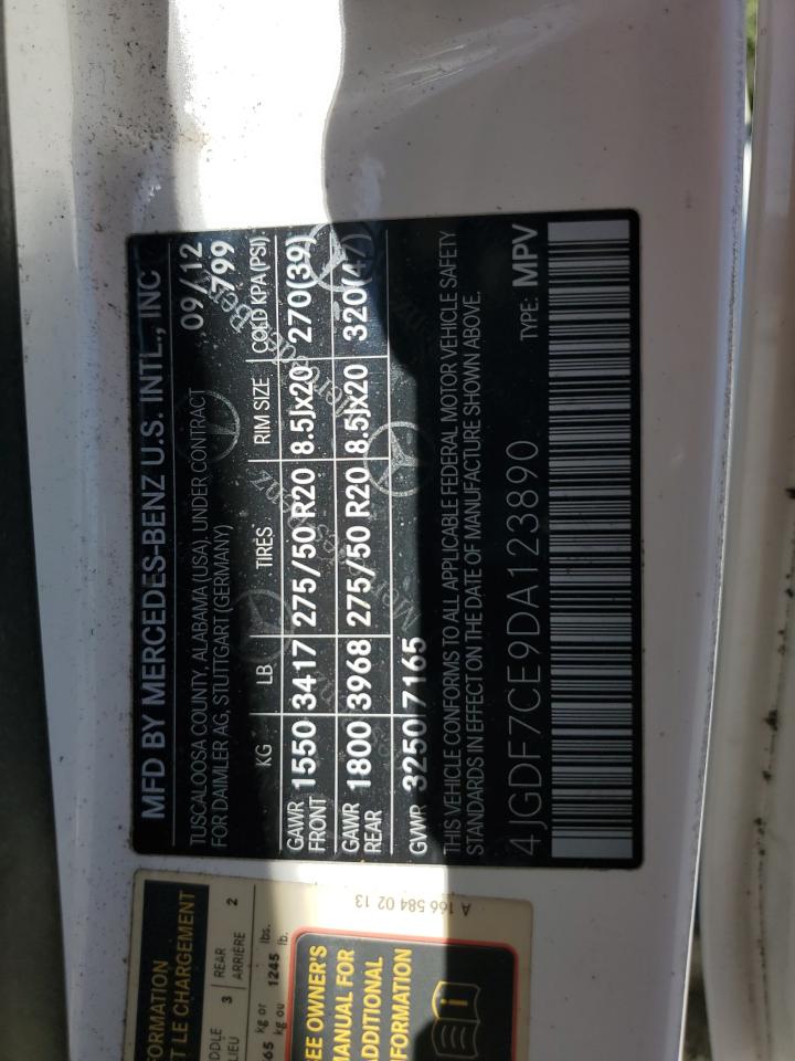 2013 Mercedes-Benz Gl 450 4Matic VIN: 4JGDF7CE9DA123890 Lot: 82695455