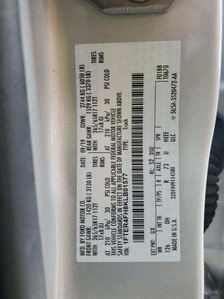 2019 Ford Ranger Xl VIN: 1FTER4FH8KLB01577 Lot: 87040555