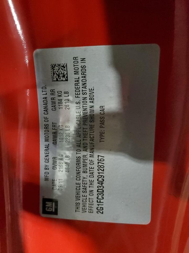 2012 Chevrolet Camaro Lt VIN: 2G1FC3D34C9128767 Lot: 85412775