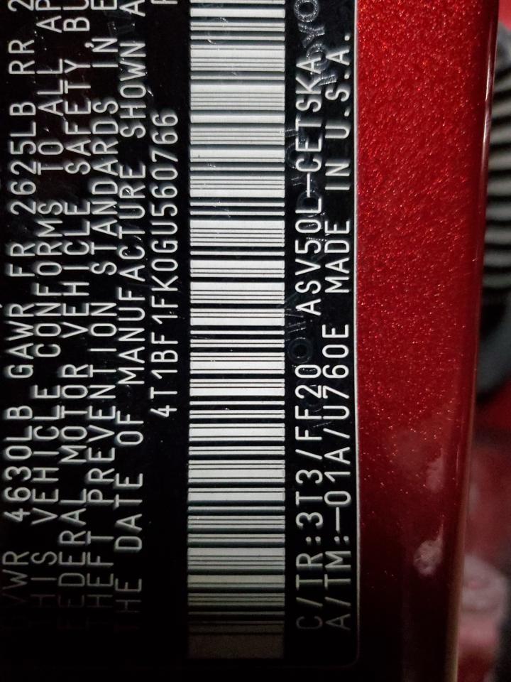 2016 Toyota Camry Le VIN: 4T1BF1FK0GU560766 Lot: 85593585