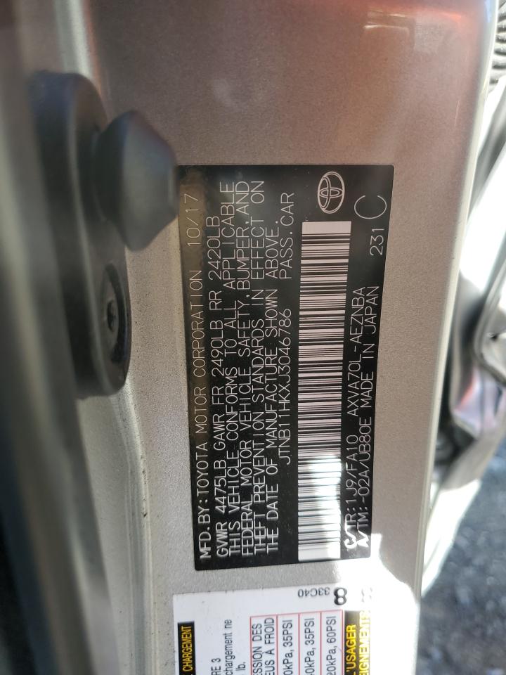 2018 Toyota Camry L VIN: JTNB11HKXJ3046786 Lot: 85162615