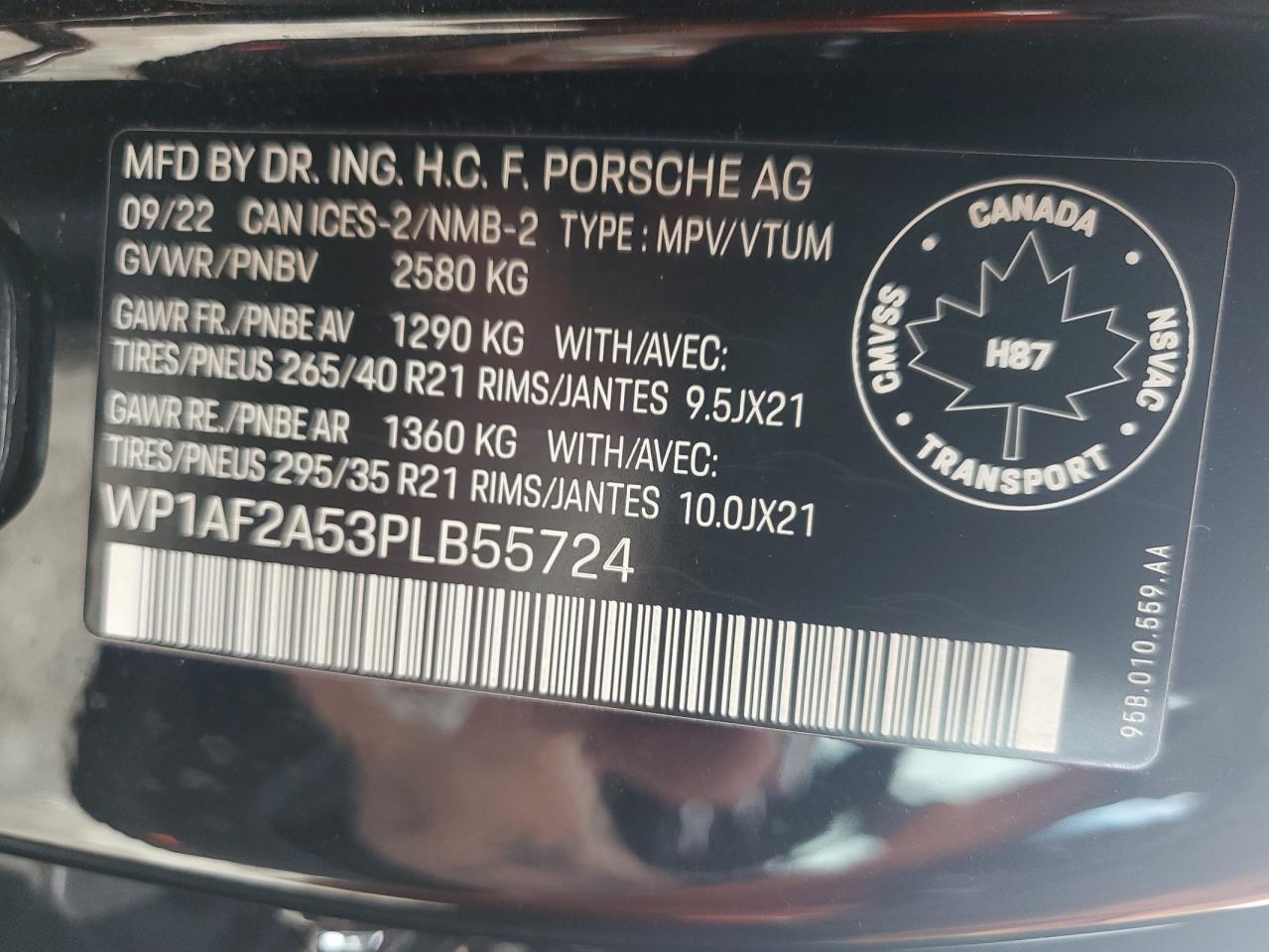 2023 Porsche Macan Gts VIN: WP1AF2A53PLB55724 Lot: 89655735