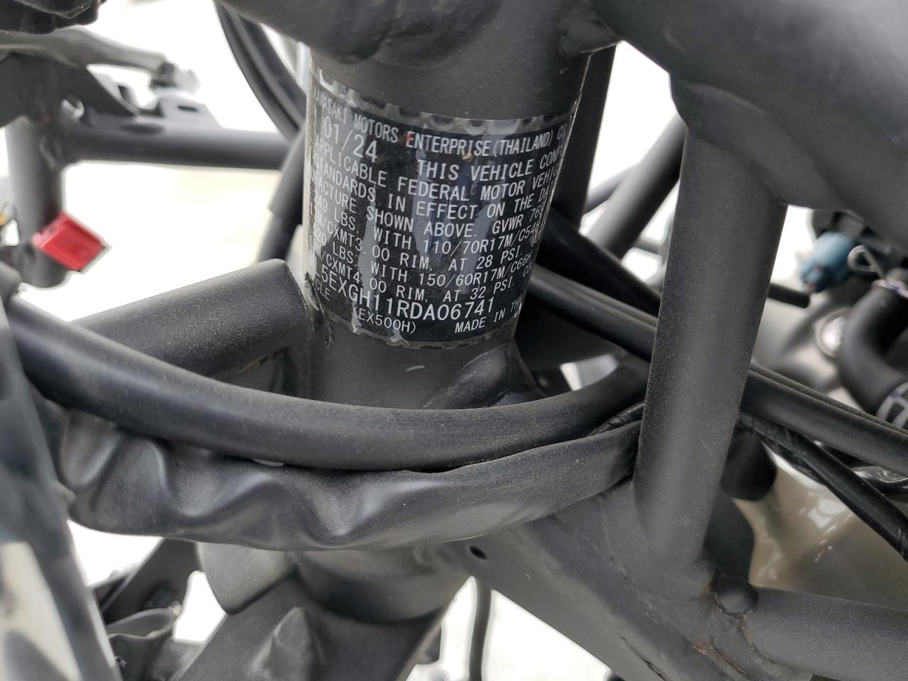 2024 Kawasaki Ex500 H VIN: ML5EXGH11RDA06741 Lot: 82378525