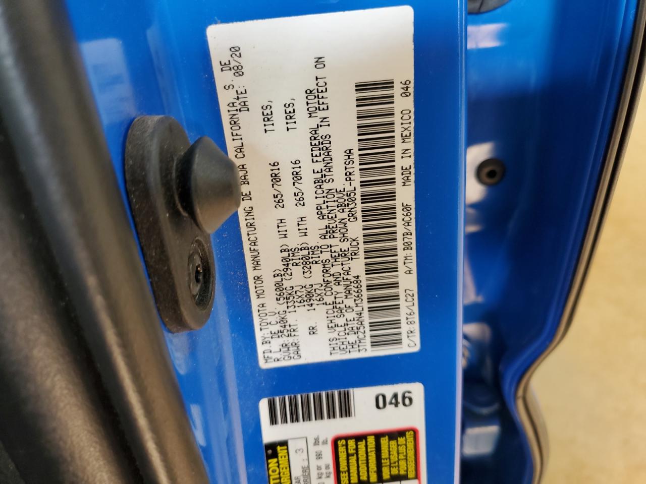 2020 Toyota Tacoma Double Cab VIN: 3TMCZ5AN4LM366684 Lot: 82422605