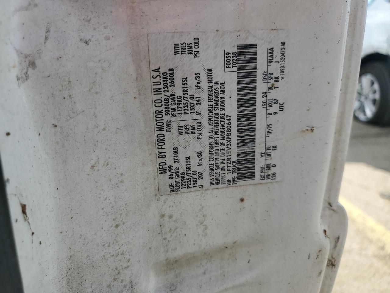 1999 Ford Ranger Super Cab VIN: 1FTZR15V3XPB80647 Lot: 85948715