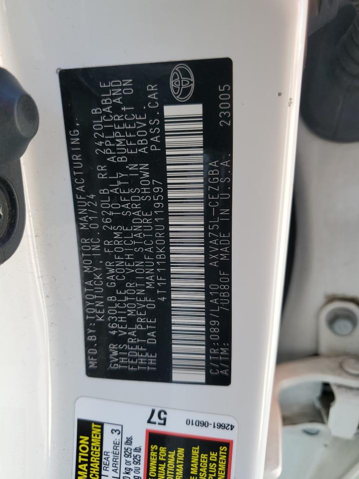 2024 Toyota Camry Xle VIN: 4T1F11BK0RU119597 Lot: 82198605