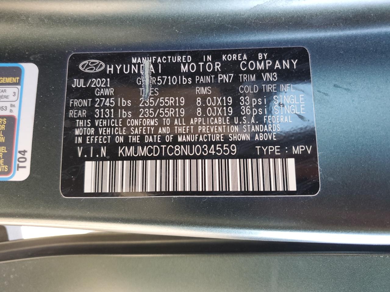 2022 Genesis Gv70 Base VIN: KMUMCDTC8NU034559 Lot: 85319585