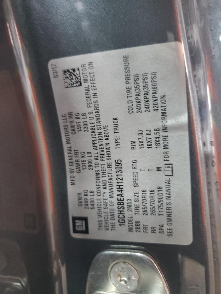 2017 Chevrolet Colorado VIN: 1GCHSBEA4H1213095 Lot: 81810445