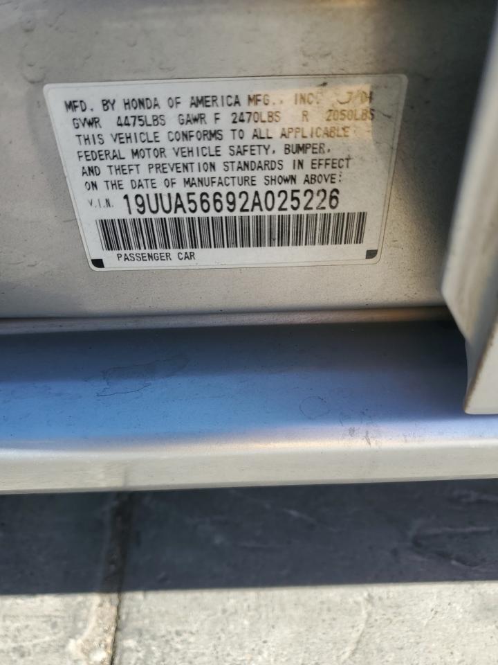 2002 Acura 3.2Tl VIN: 19UUA56692A025226 Lot: 84953315