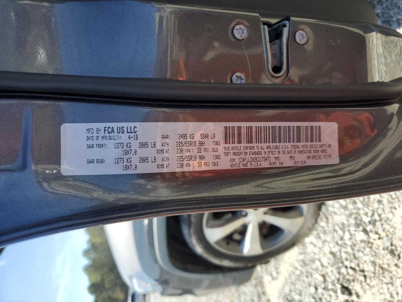 2019 Jeep Cherokee Limited VIN: 1C4PJLDX2KD173471 Lot: 86455955