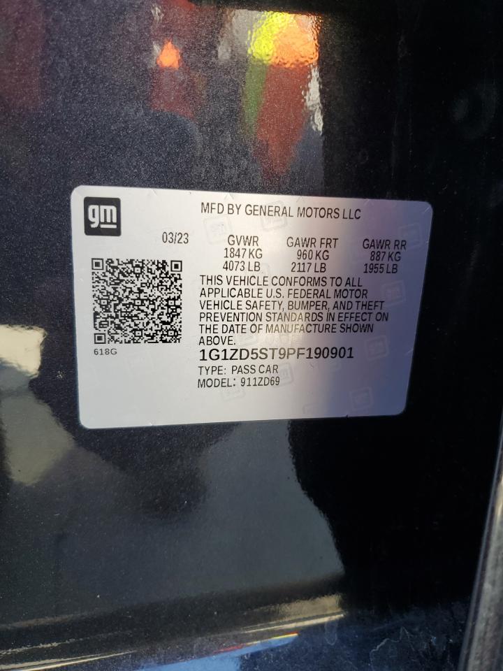 2023 Chevrolet Malibu Lt VIN: 1G1ZD5ST9PF190901 Lot: 84966395