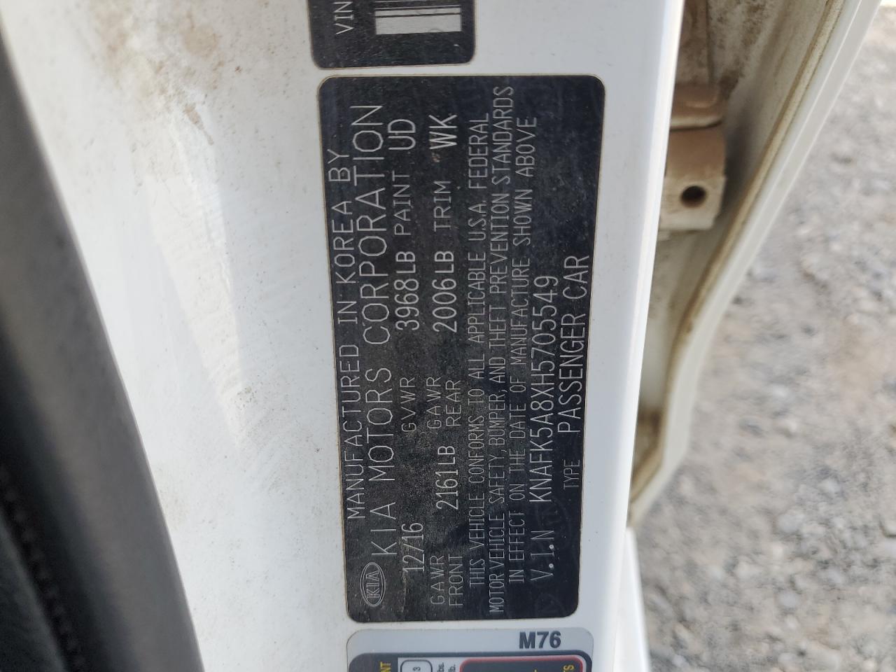 2017 Kia Forte Lx VIN: KNAFK5A8XH5705549 Lot: 91092045