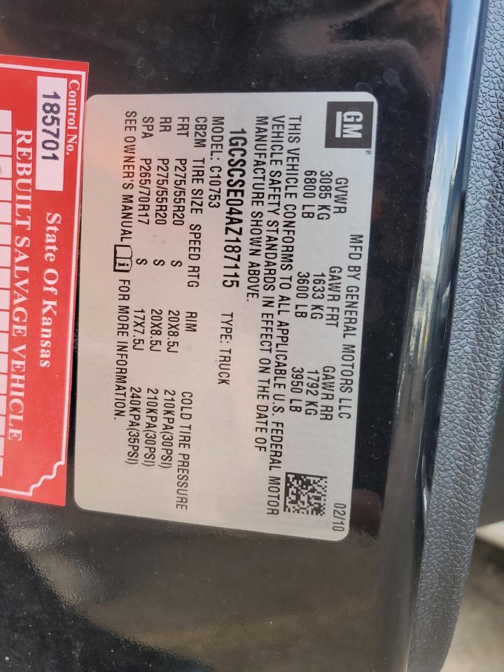 2010 Chevrolet Silverado C1500 Lt VIN: 1GCSCSE04AZ187115 Lot: 81945835