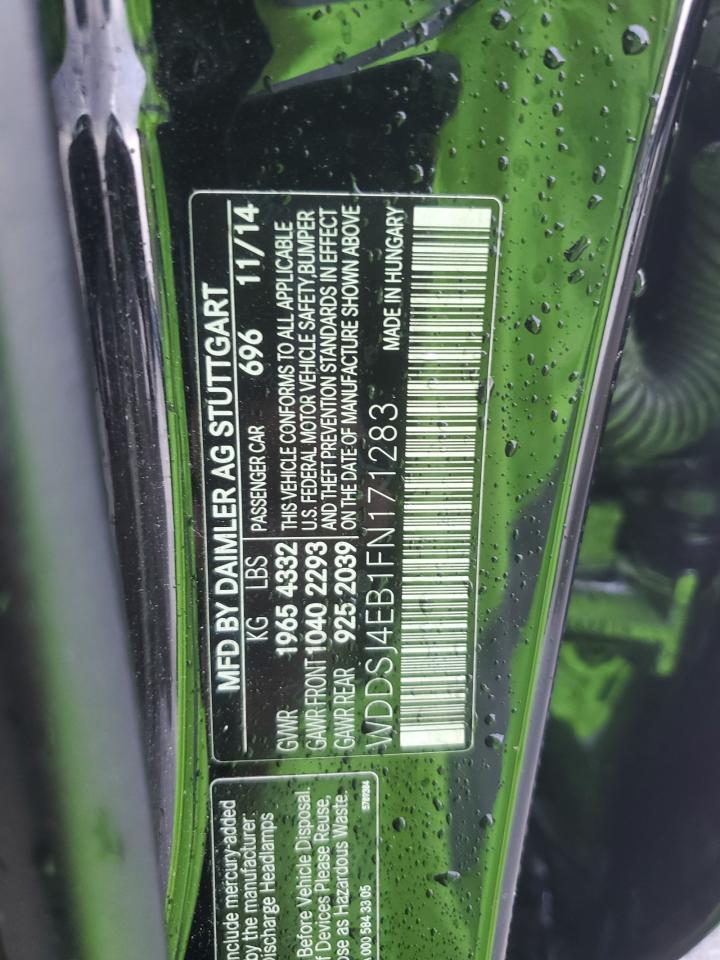 2015 Mercedes-Benz Cla 250 VIN: WDDSJ4EB1FN171283 Lot: 85162585