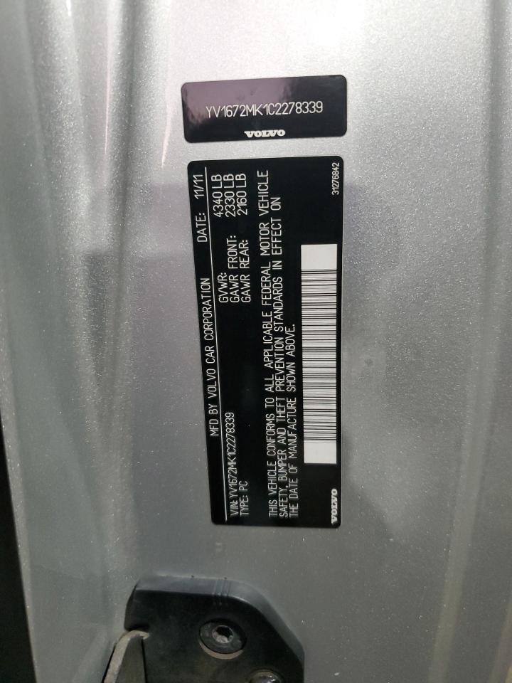 2012 Volvo C30 T5 VIN: YV1672MK1C2278339 Lot: 85202535