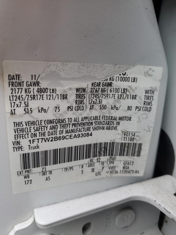 2012 Ford F250 Super Duty VIN: 1FT7W2B69CEA93084 Lot: 84294995