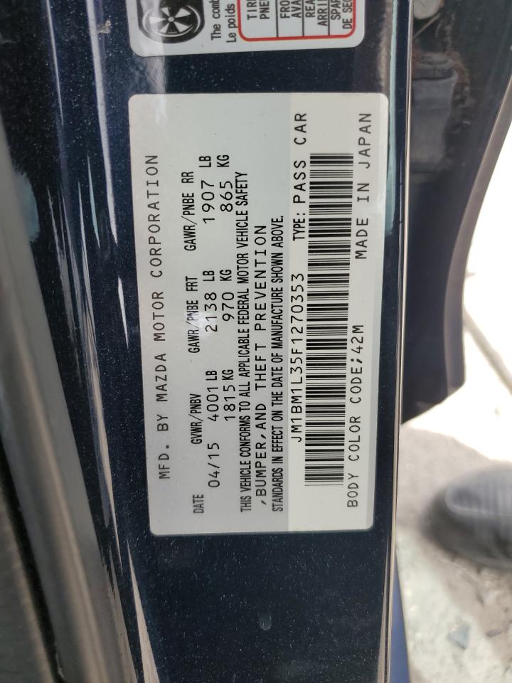 2015 Mazda 3 Touring VIN: JM1BM1L35F1270353 Lot: 84761515