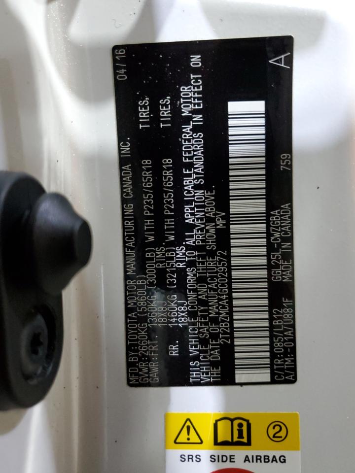 2016 Lexus Rx 350 Base VIN: 2T2BZMCA4GC029572 Lot: 90905925