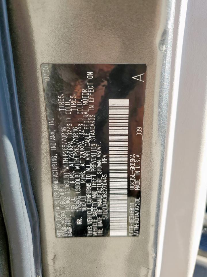2006 Toyota Sequoia Sr5 VIN: 5TDZT34A36S270445 Lot: 82488795